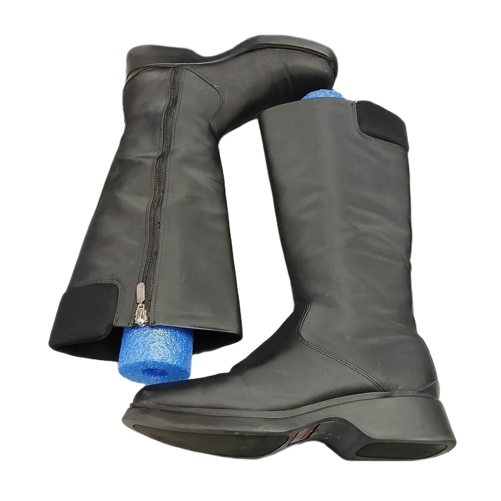 Etienne Aigner Ice Cap Winter Boots Womens 9M Black Comfort Square Toe Side Zip